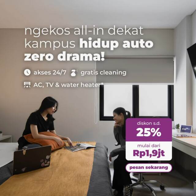 Ngekos 5 Menit ke Kampus, Diskon s.d. 25%!