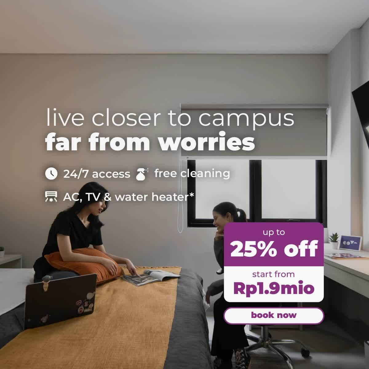 Live 5 Minutes to Campus, Get up to 25% Off!