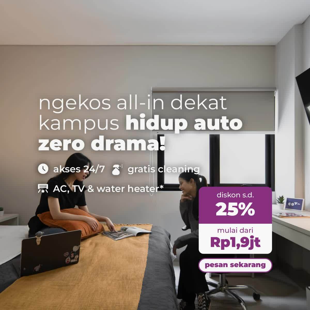 Ngekos 5 Menit ke Kampus, Diskon s.d. 25%!