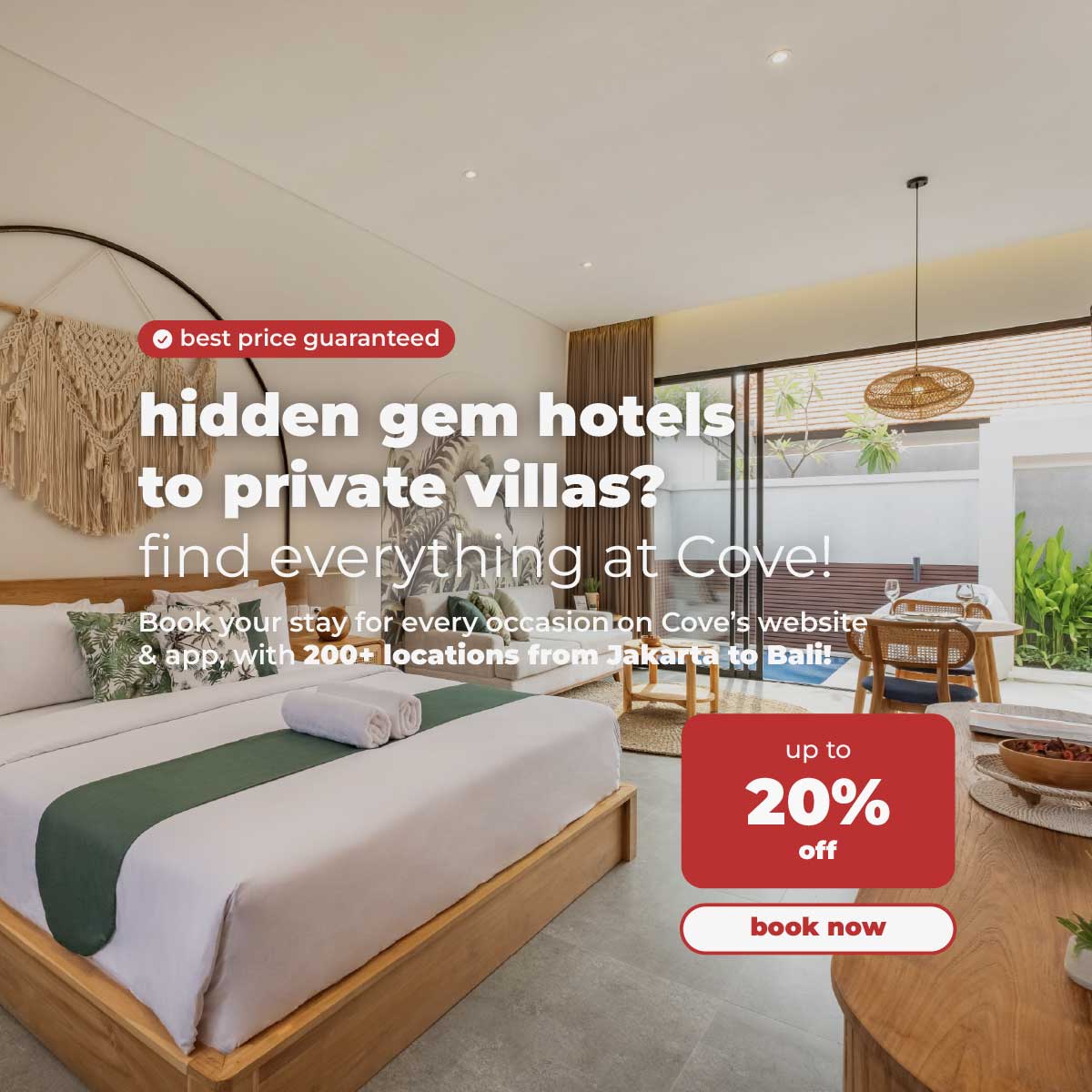 Everyday Hotel & Villa Deals on Cove App!