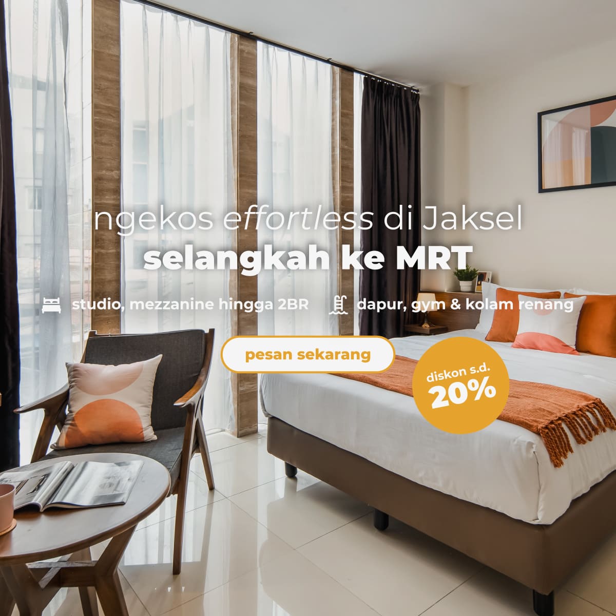 Diskon s.d. 20% Co-living Jakarta Selatan