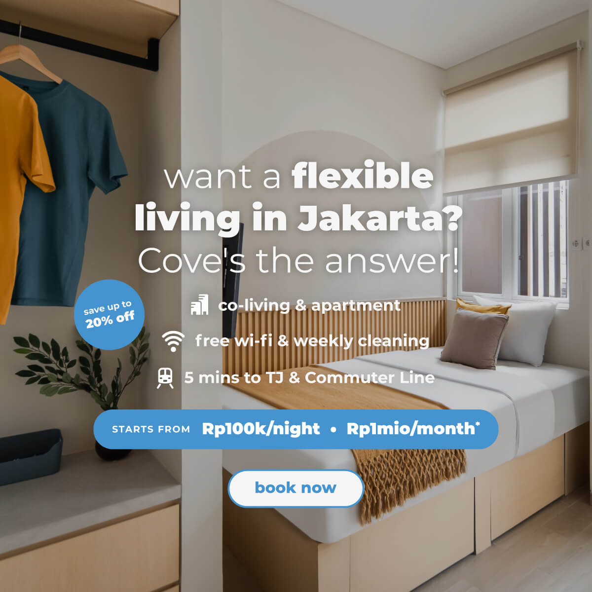 West Jakarta Co-living Now Up to 20% Off