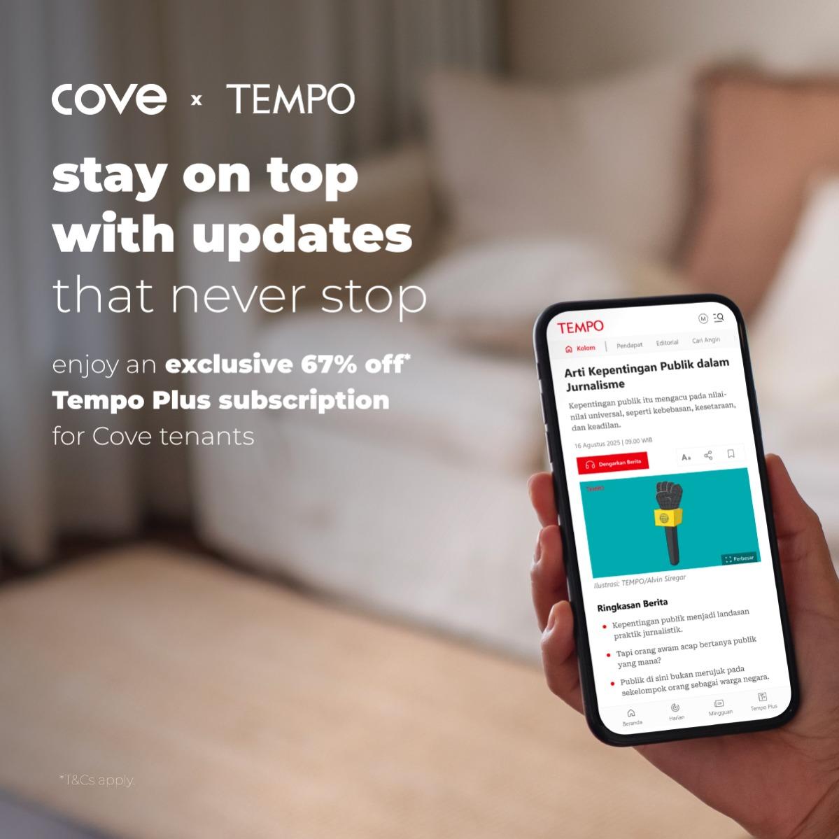 Enjoy Trusted News at Your Fingertips with 67% Off Tempo Plus Subscription